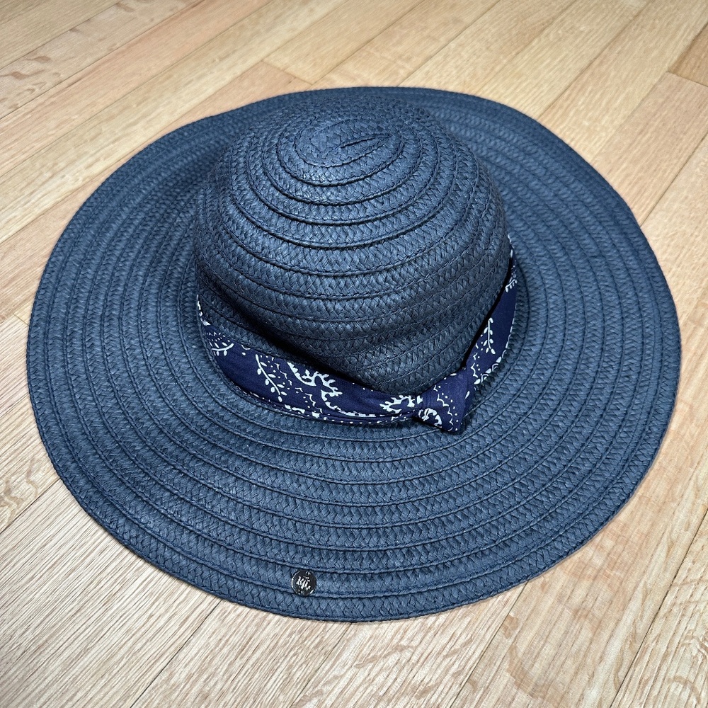 Lauren Ralph Lauren Sun Hat Blue One Size 100% Paper Straw Brand New With Tags